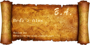 Bráz Alex névjegykártya
